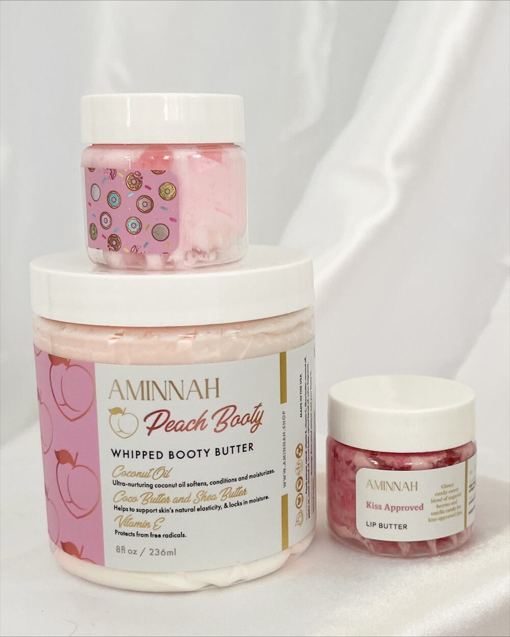 AMINNAH Peach Whipped Booty Butter Lip Butter Skin Care